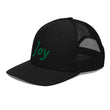 Joy In Emerald Embroidery on Snapback Trucker Hat