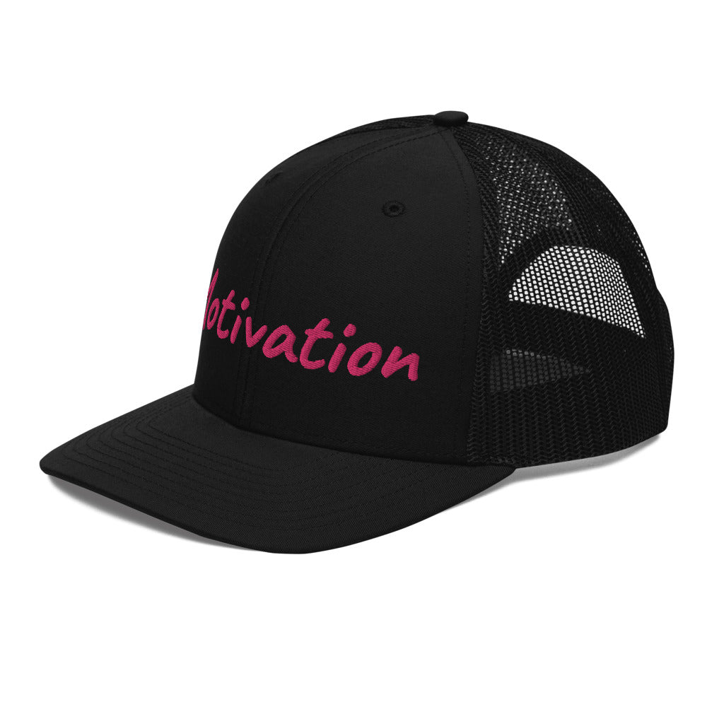 Motivation In Star Rose Quartz Embroidery on Snapback Trucker Hat