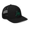 Joy In Emerald Embroidery on Snapback Trucker Hat