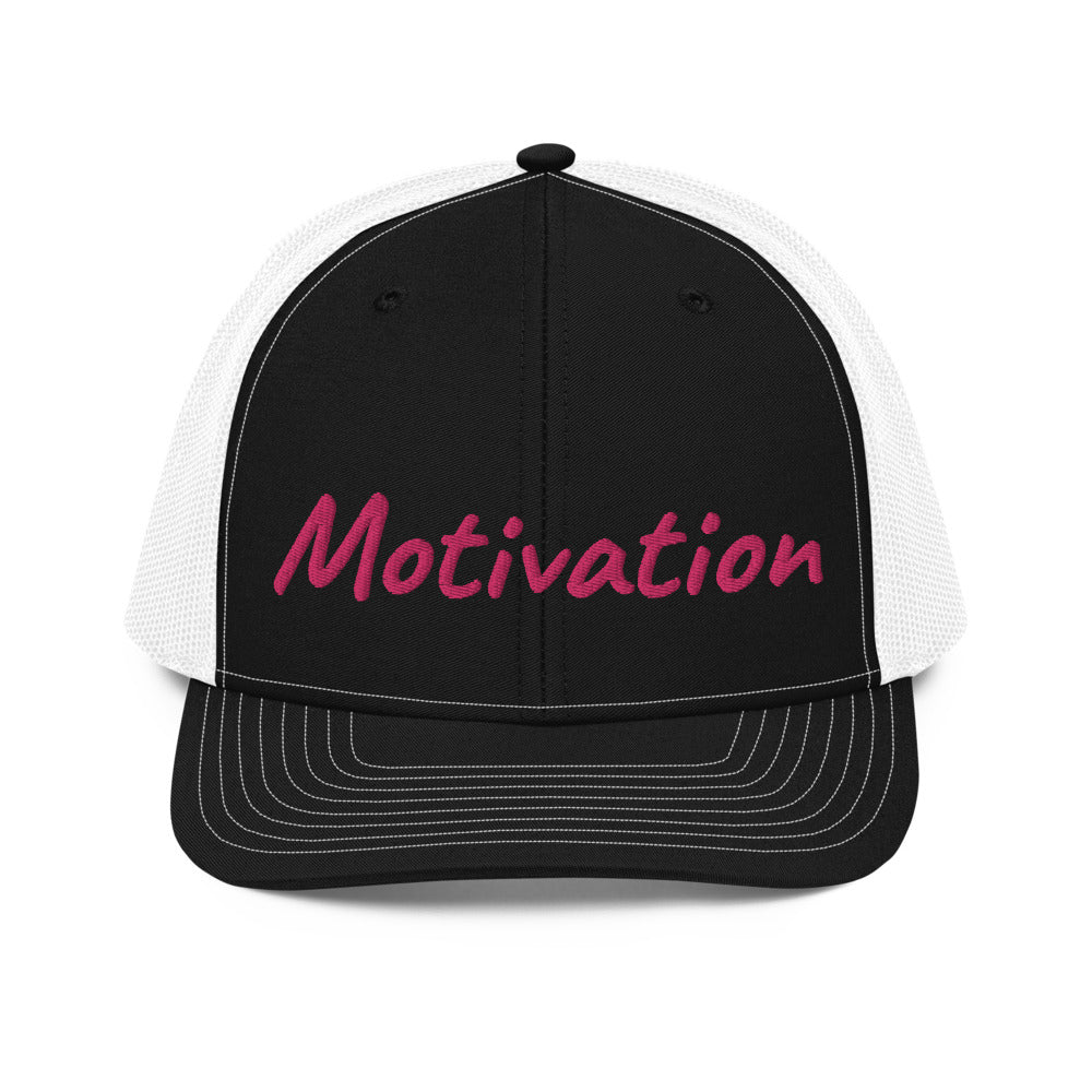 Motivation In Star Rose Quartz Embroidery on Snapback Trucker Hat