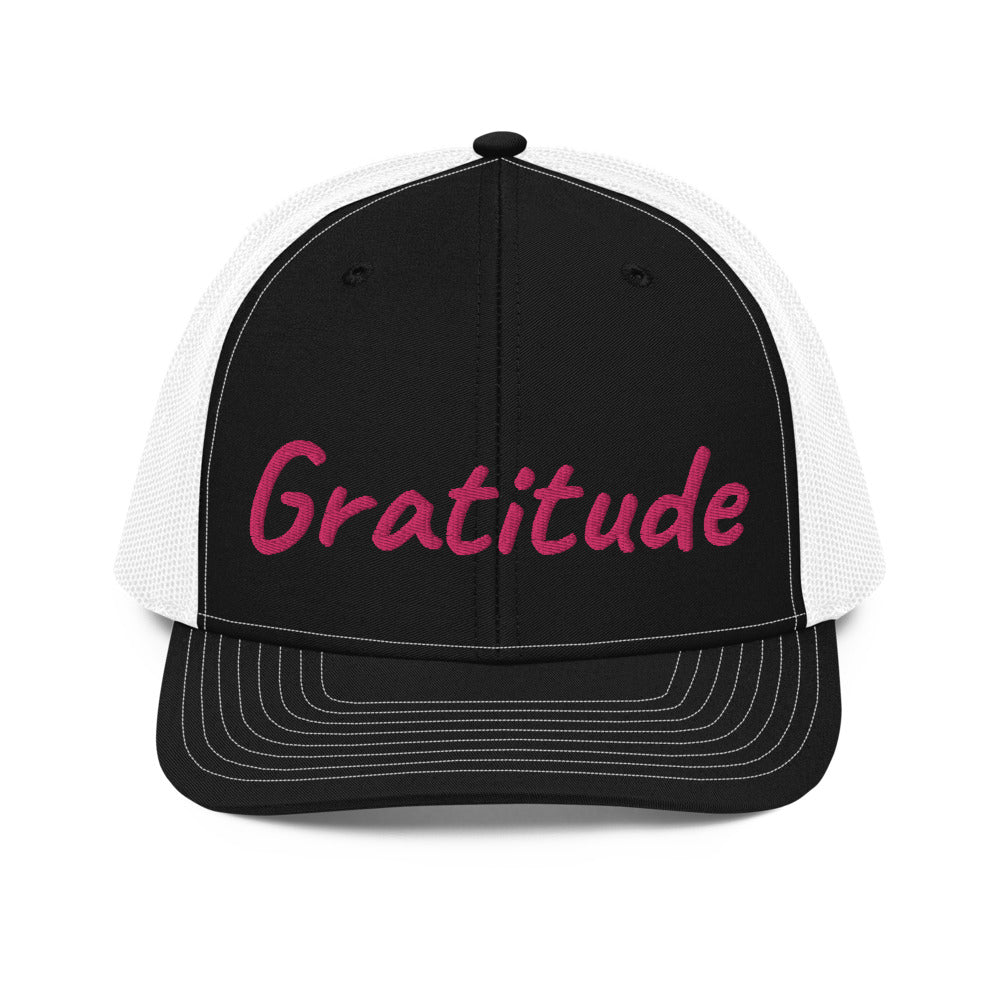 Gratitude In Star Rose Quartz Embroidery on Snapback Trucker Hat