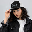 Lead In Silver Embroidery on Snapback Trucker Hat