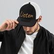 Listen In Copper Embroidery on Snapback Trucker Hat