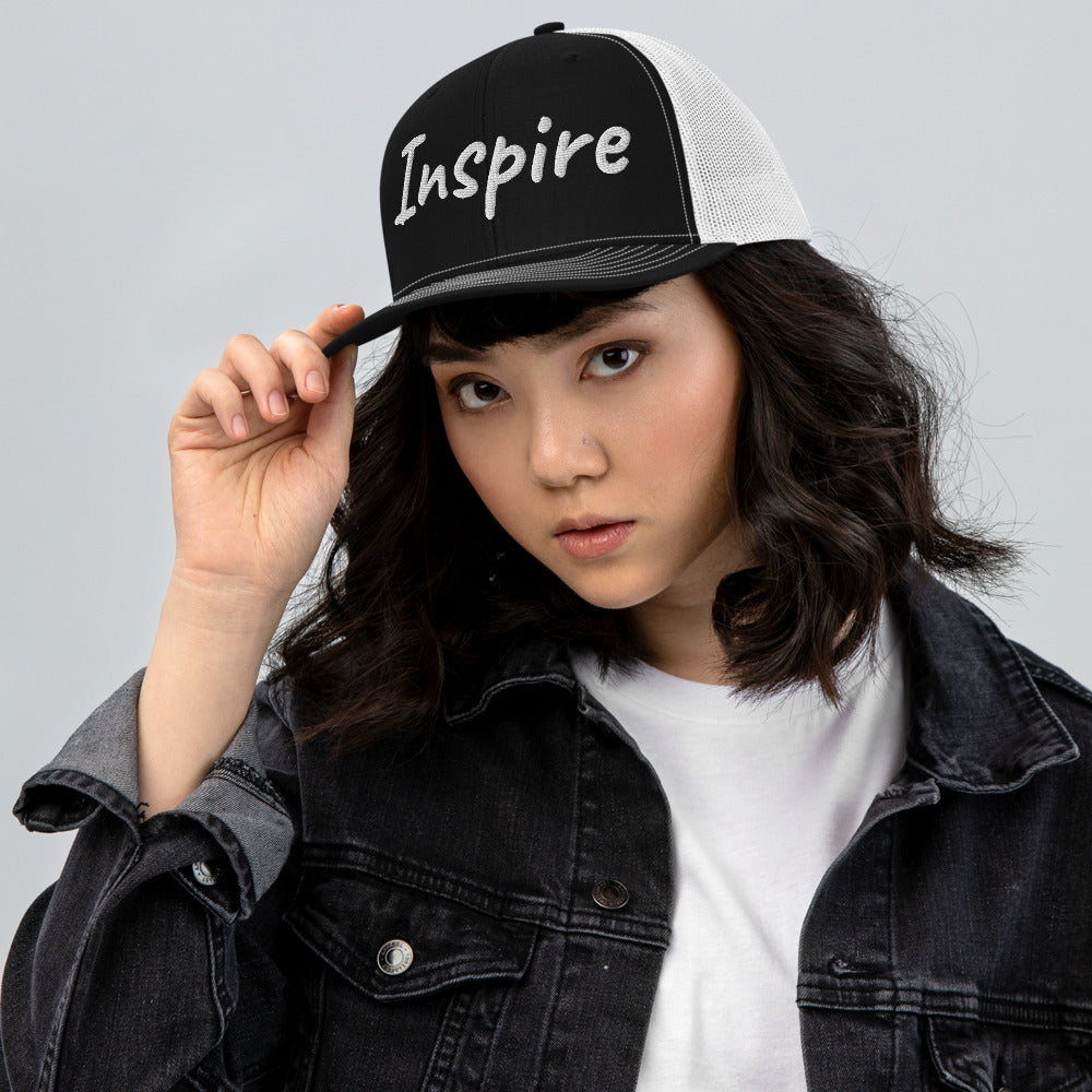 Inspire In Diamond Embroidery on Snapback Trucker Hat