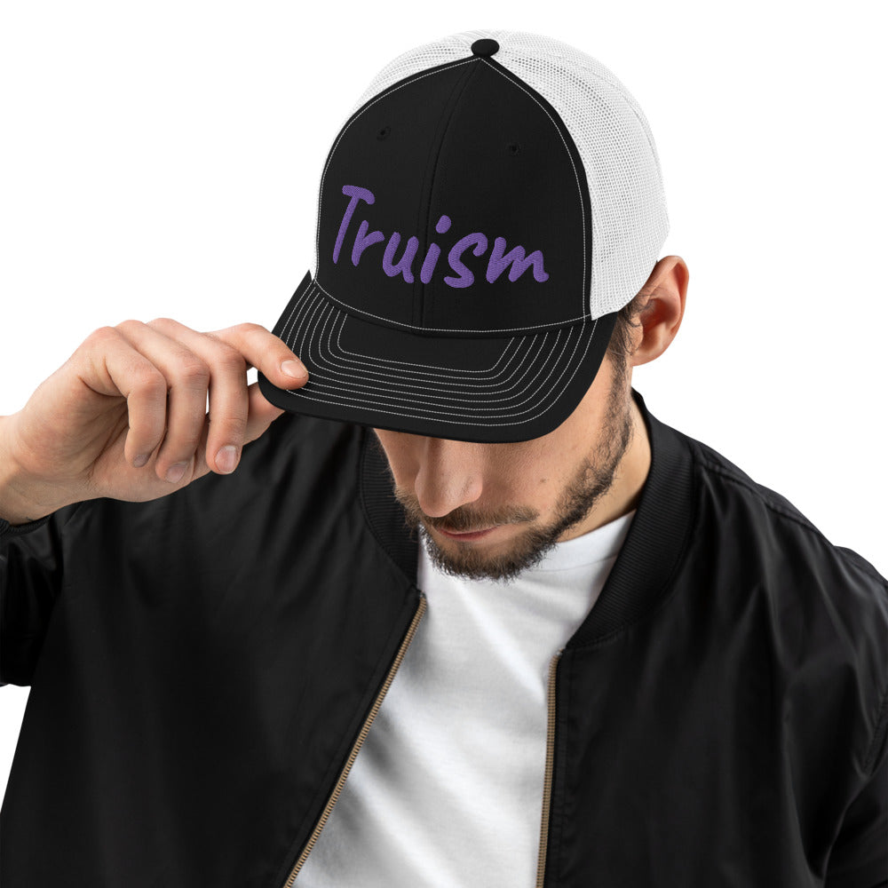 Truism In Amethyst Embroidery on Snapback Trucker Hat