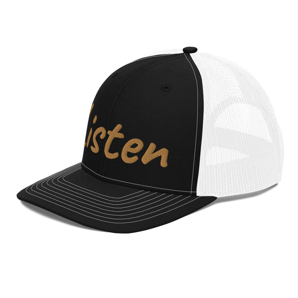 Listen In Copper Embroidery on Snapback Trucker Hat