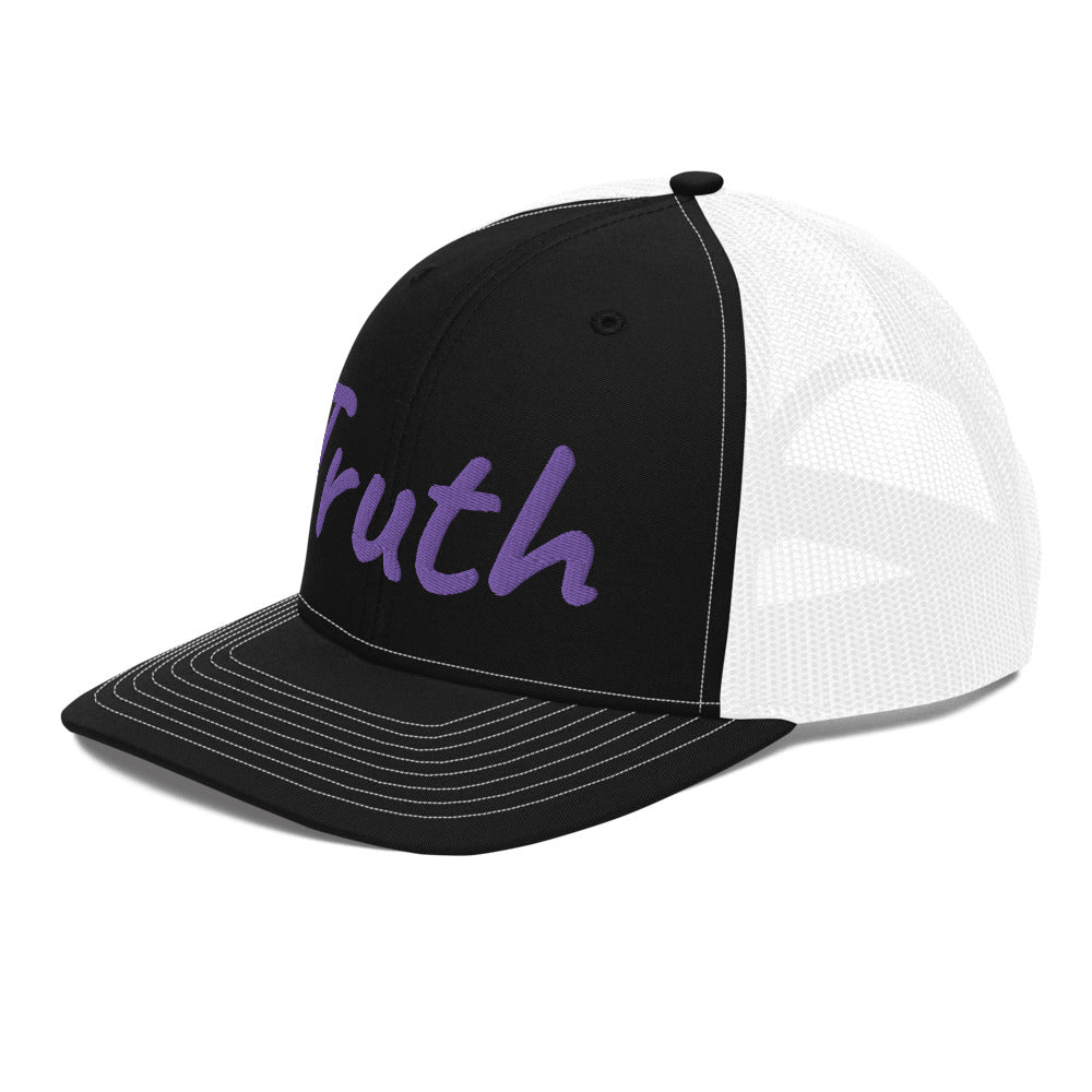 Truth In Amethyst Embroidery on Snapback Trucker Hat