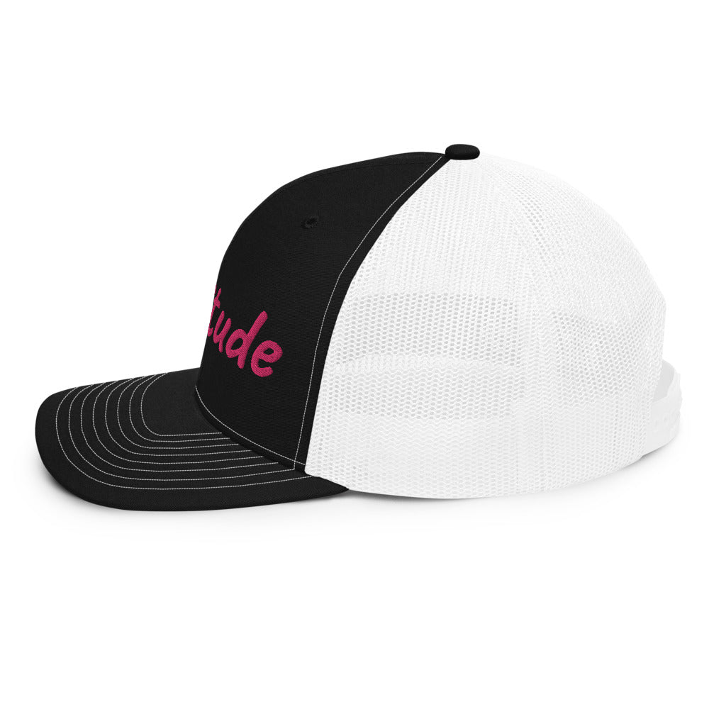 Gratitude In Star Rose Quartz Embroidery on Snapback Trucker Hat