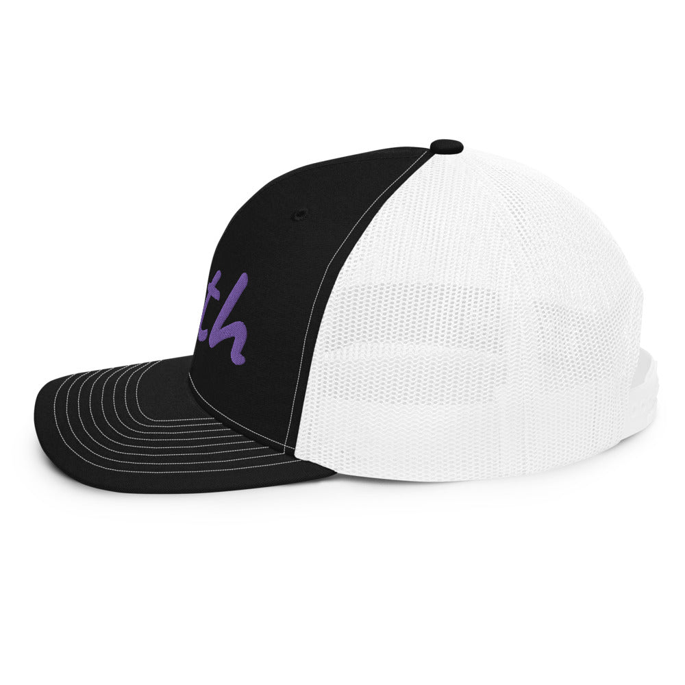 Truth In Amethyst Embroidery on Snapback Trucker Hat