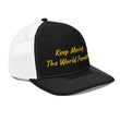 Keep Moving The World Forward In Gold Embroidery on Snapback Trucker Hat