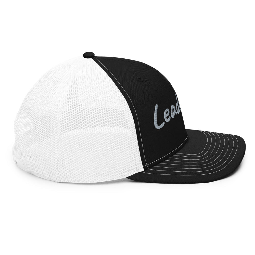 Leadership In Silver Embroidery on Snapback Trucker Hat