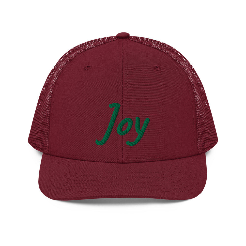 Joy In Emerald Embroidery on Snapback Trucker Hat