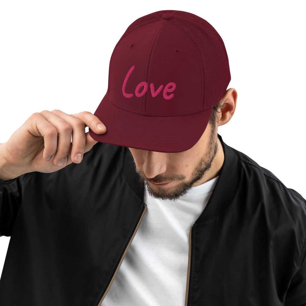 Love In Star Rose Quartz Embroidery on Snapback Trucker Hat