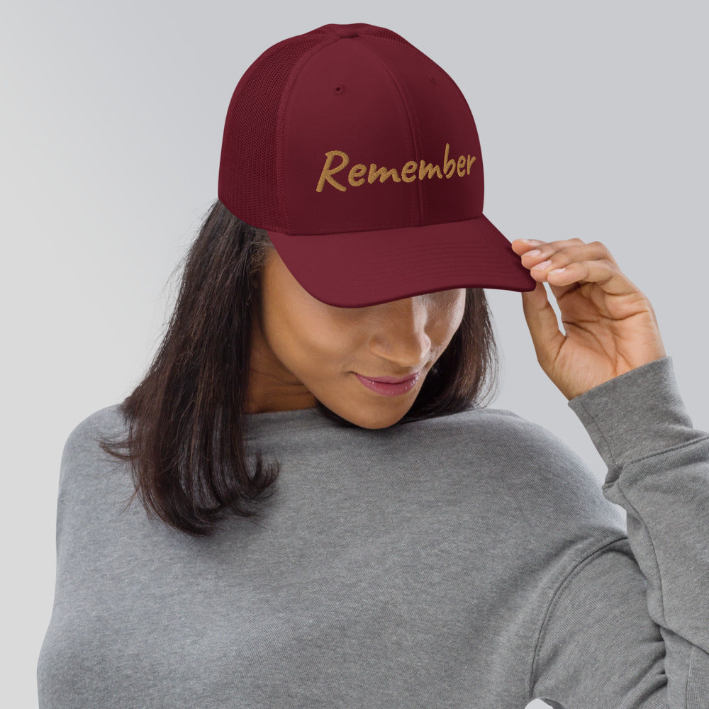 Remember In Celluloid Embroidery on Snapback Trucker Hat