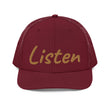 Listen In Copper Embroidery on Snapback Trucker Hat