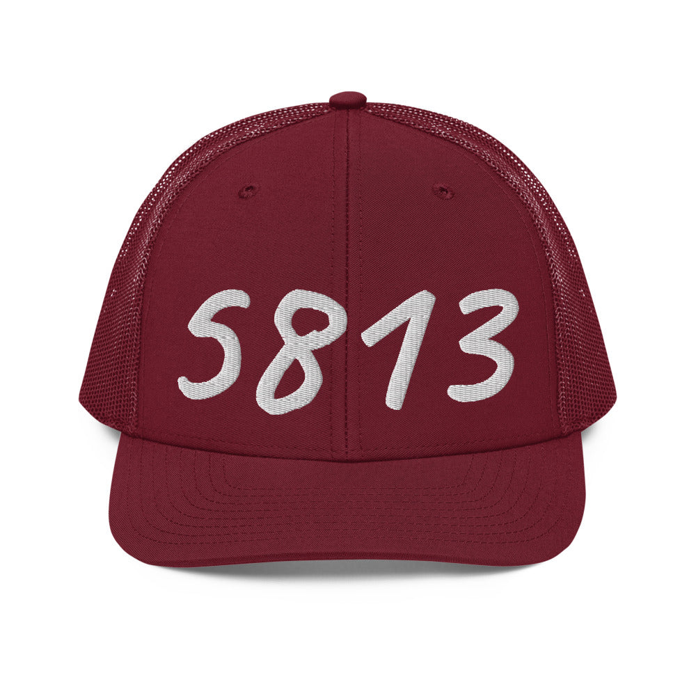 5813 In Pearl Embroidery on Snapback Trucker Hat