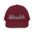 Wealth In Silver Embroidery on Snapback Trucker Hat