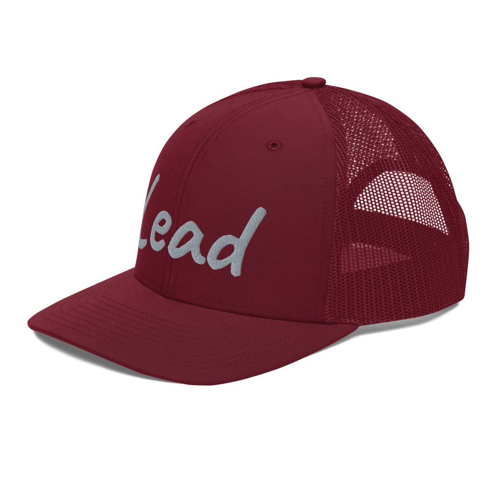 Lead In Silver Embroidery on Snapback Trucker Hat