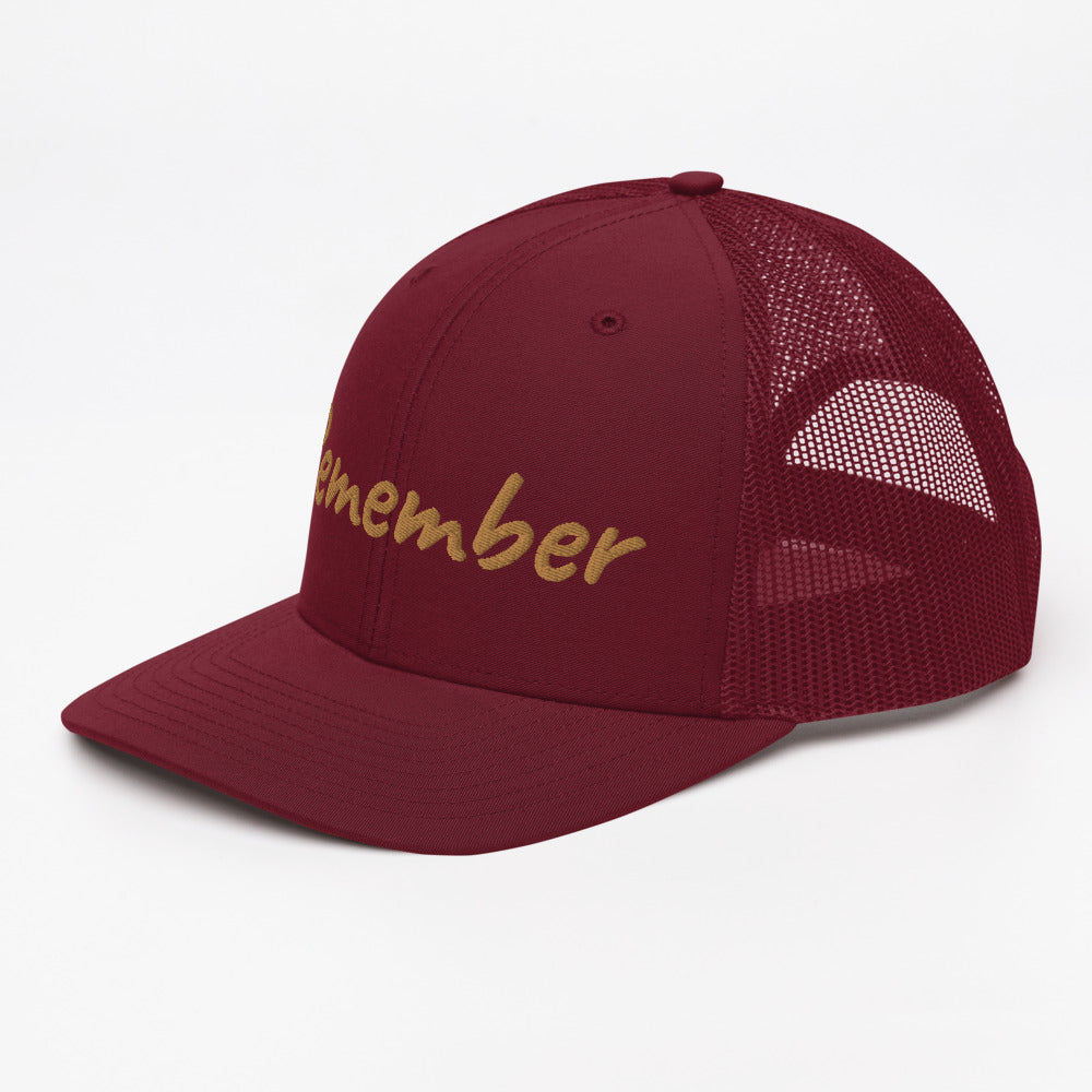 Remember In Celluloid Embroidery on Snapback Trucker Hat