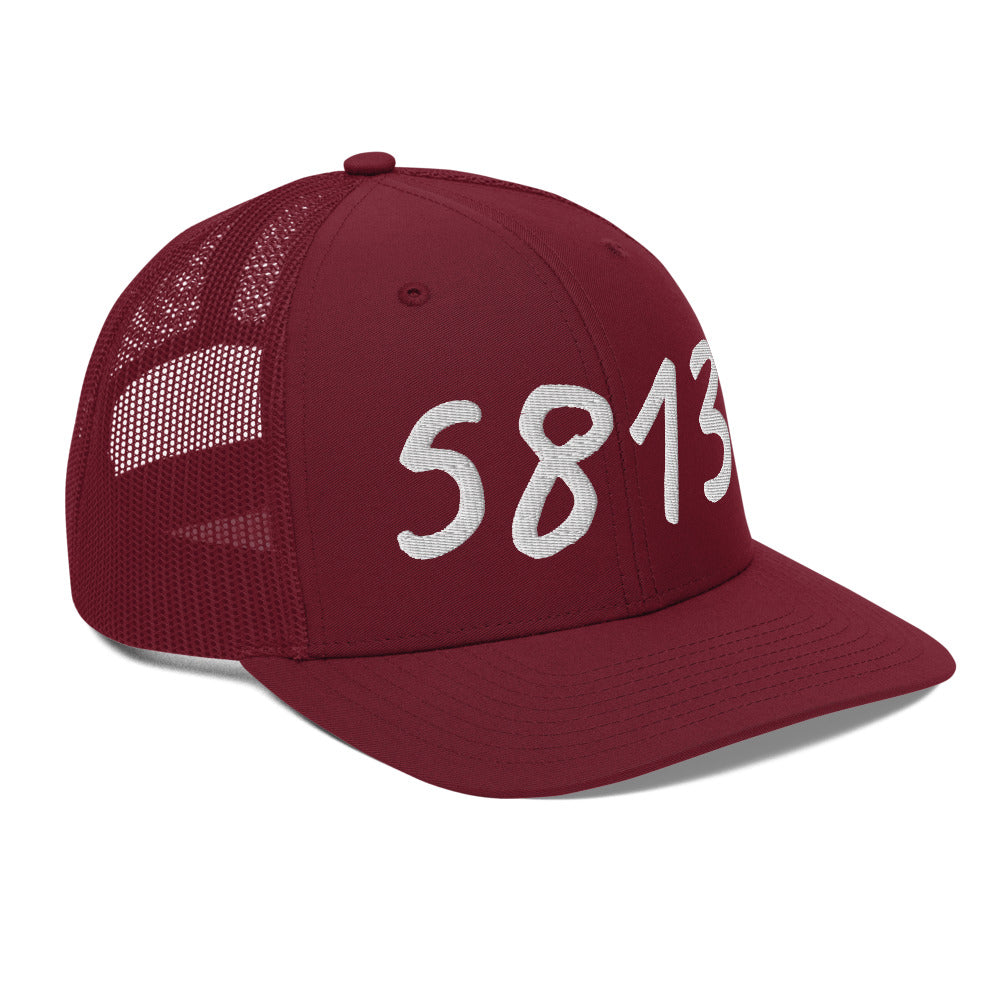 5813 In Pearl Embroidery on Snapback Trucker Hat