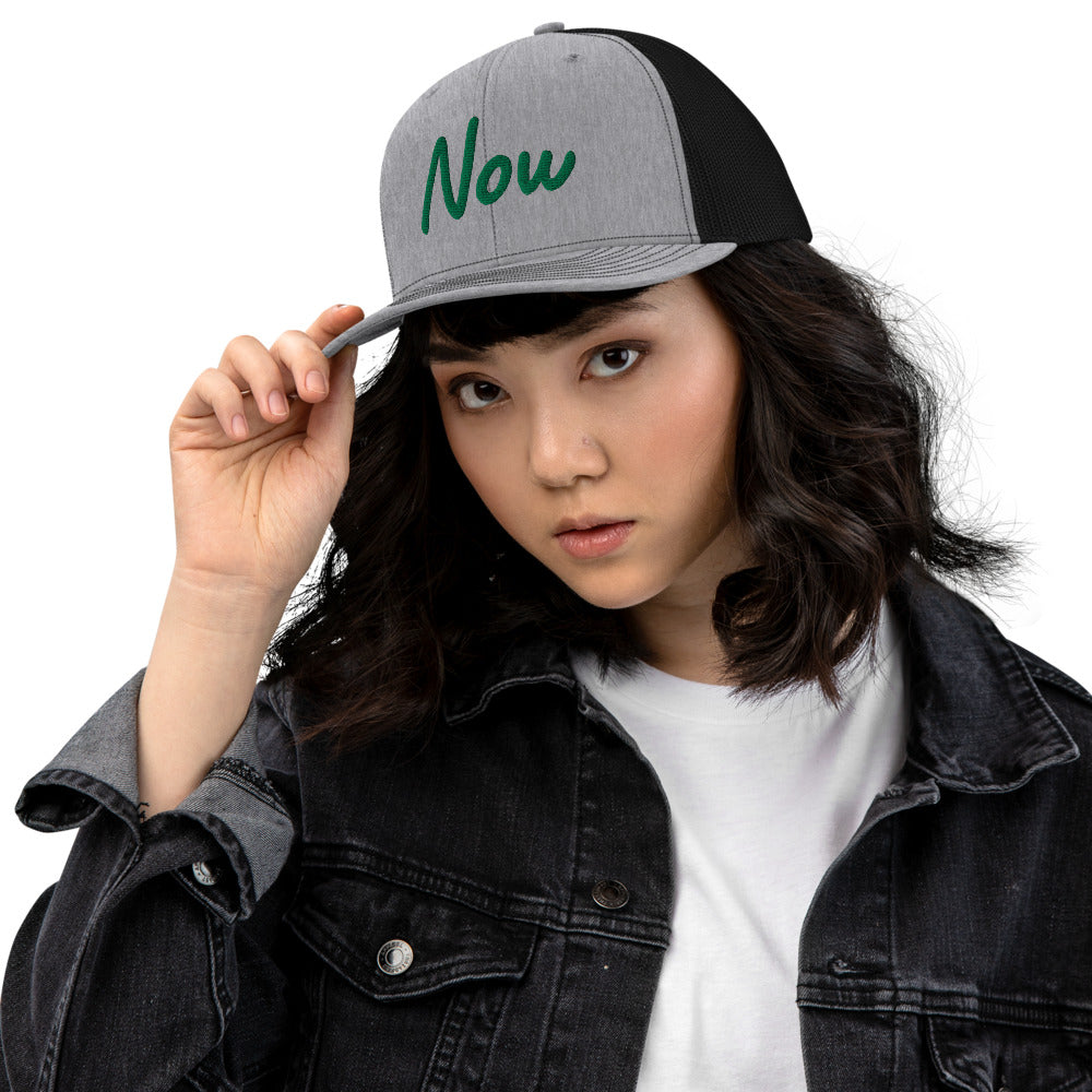 Now In Emerald Embroidery on Snapback Trucker Hat