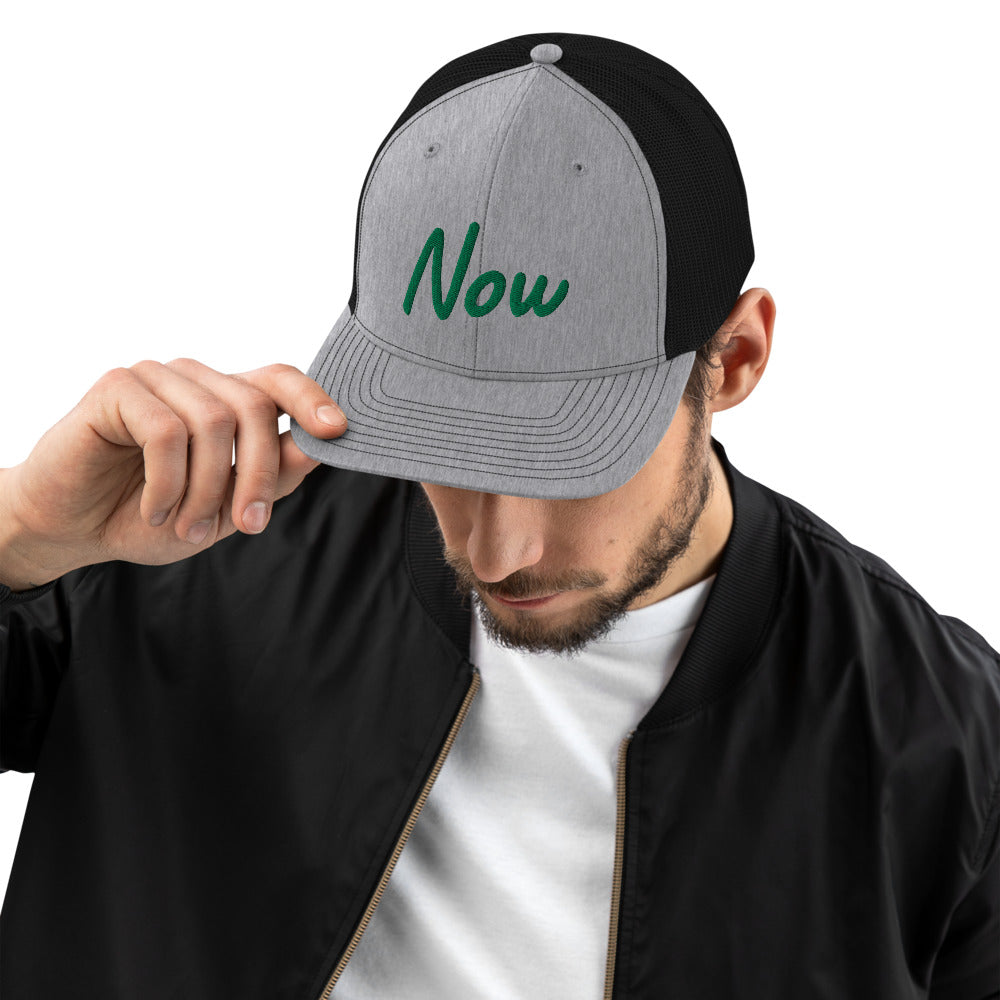 Now In Emerald Embroidery on Snapback Trucker Hat