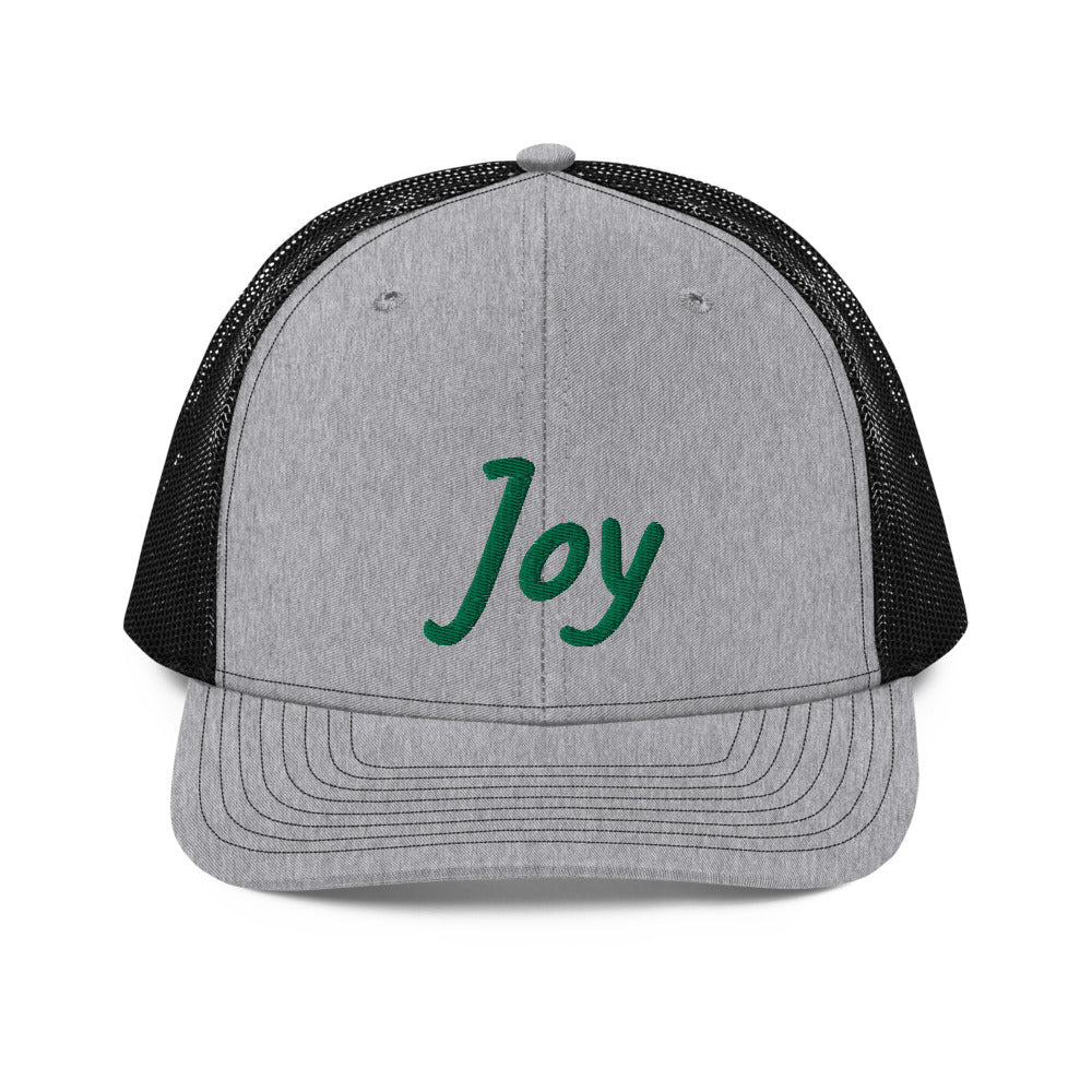 Joy In Emerald Embroidery on Snapback Trucker Hat