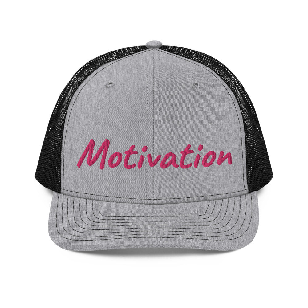 Motivation In Star Rose Quartz Embroidery on Snapback Trucker Hat