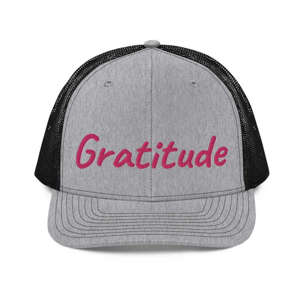 Gratitude In Star Rose Quartz Embroidery on Snapback Trucker Hat