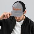 Explore In Amber Embroidery on Snapback Trucker Hat