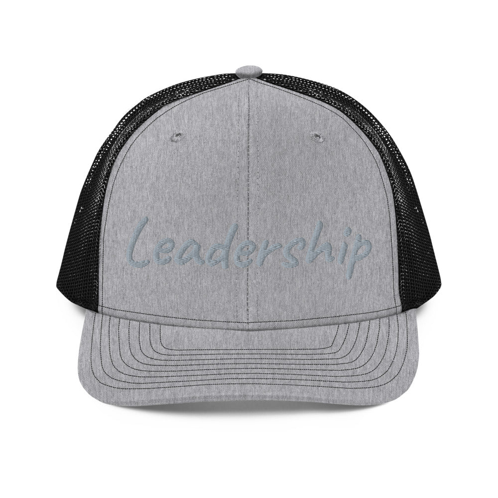 Leadership In Silver Embroidery on Snapback Trucker Hat