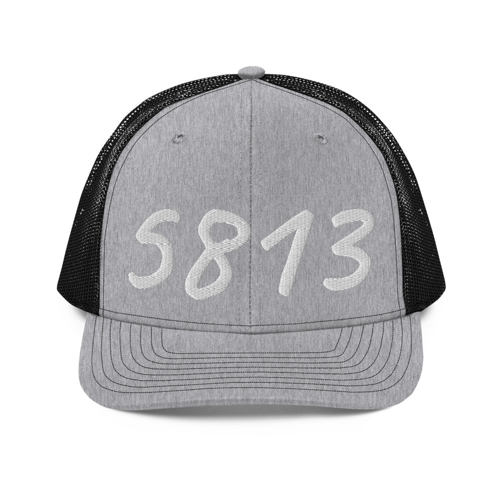 5813 In Pearl Embroidery on Snapback Trucker Hat