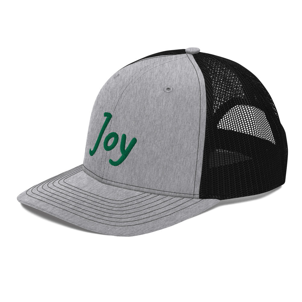 Joy In Emerald Embroidery on Snapback Trucker Hat