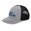 Win In Sapphire Embroidery on Snapback Trucker Hat