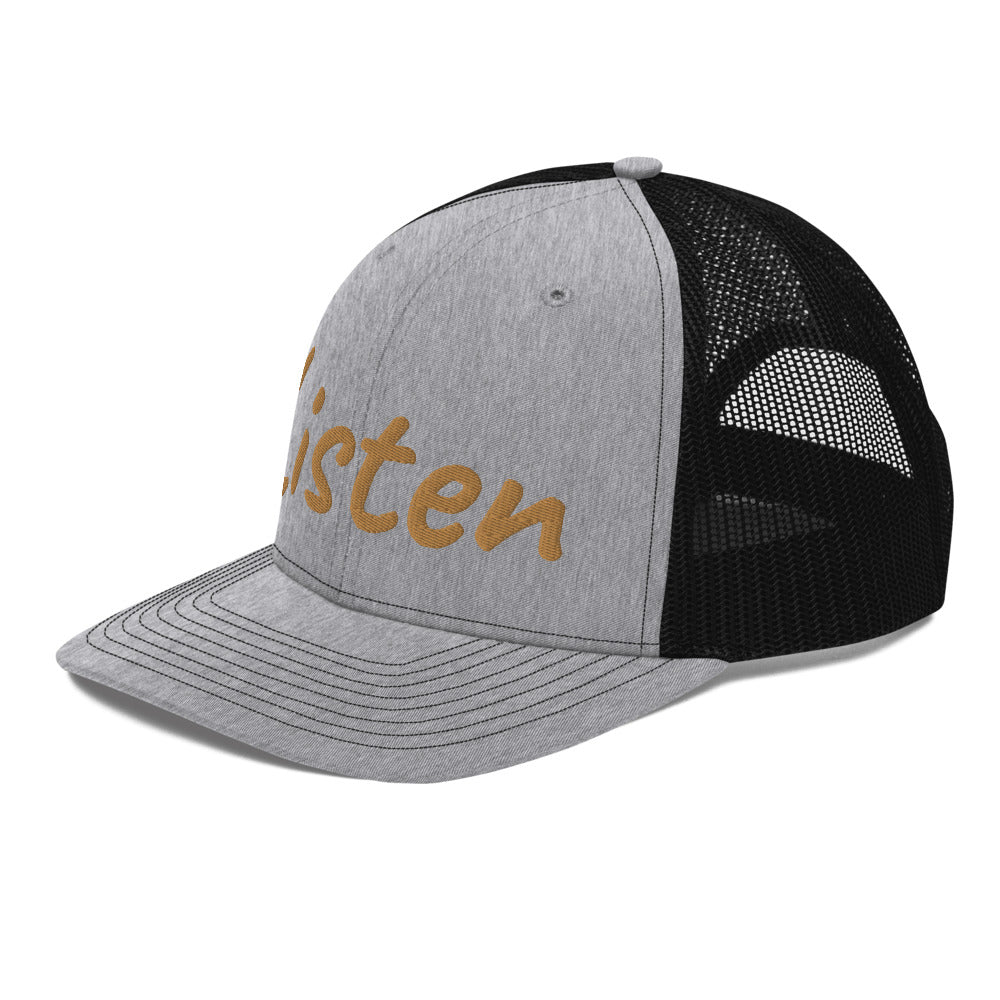 Listen In Copper Embroidery on Snapback Trucker Hat