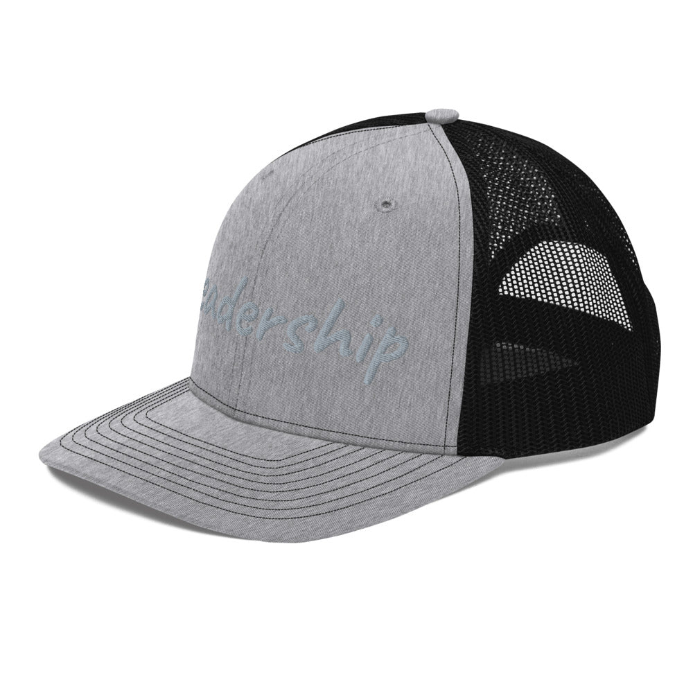 Leadership In Silver Embroidery on Snapback Trucker Hat