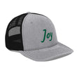 Joy In Emerald Embroidery on Snapback Trucker Hat