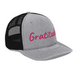 Gratitude In Star Rose Quartz Embroidery on Snapback Trucker Hat