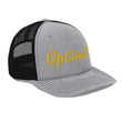 Optimist In Gold Embroidery on Snapback Trucker Hat