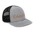 Education In Copper Embroidery on Snapback Trucker Hat