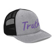 Truth In Amethyst Embroidery on Snapback Trucker Hat