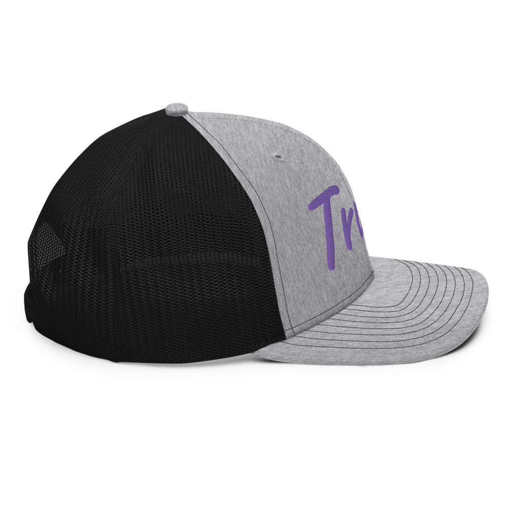 Truth In Amethyst Embroidery on Snapback Trucker Hat