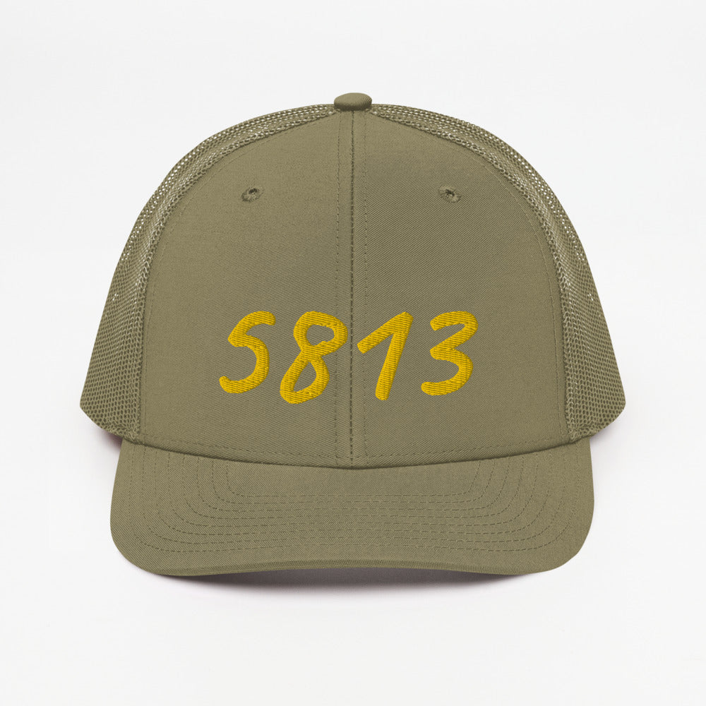 5813 In Gold Embroidery on Snapback Trucker Hat