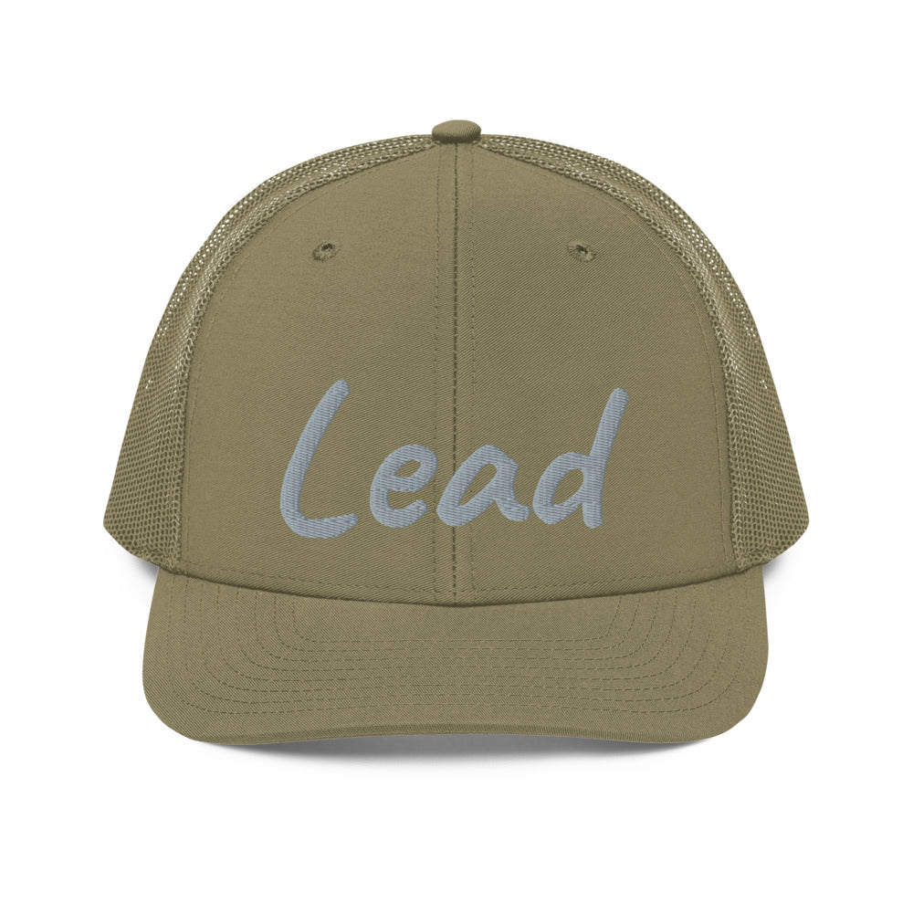 Lead In Silver Embroidery on Snapback Trucker Hat