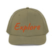 Explore In Amber Embroidery on Snapback Trucker Hat