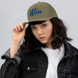 Win In Sapphire Embroidery on Snapback Trucker Hat