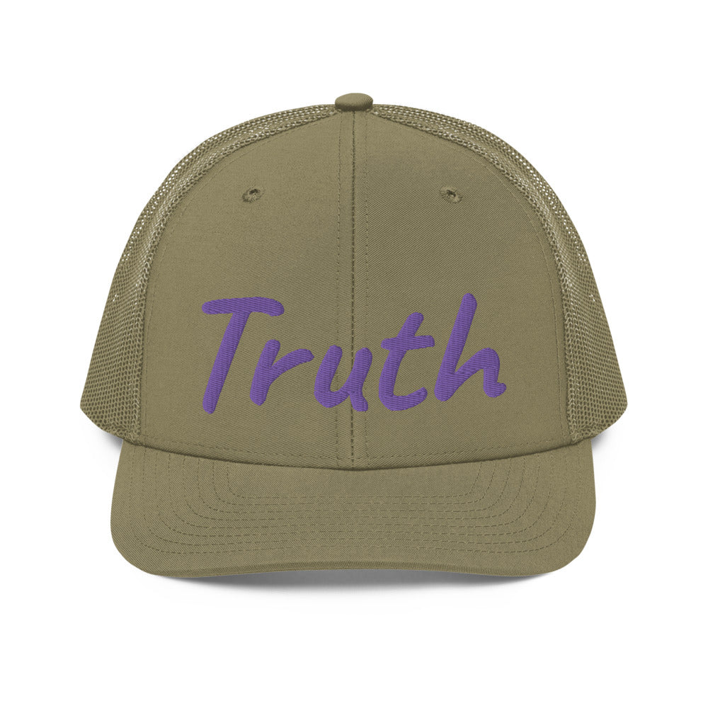 Truth In Amethyst Embroidery on Snapback Trucker Hat