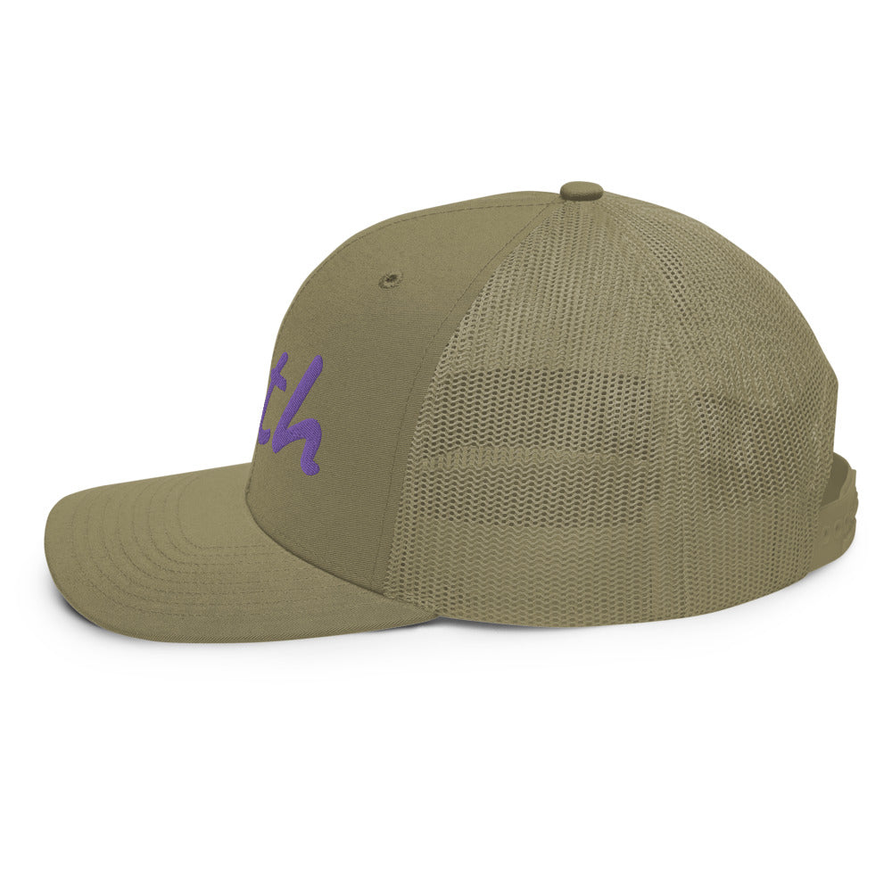 Truth In Amethyst Embroidery on Snapback Trucker Hat