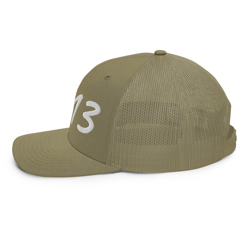 5813 In Pearl Embroidery on Snapback Trucker Hat