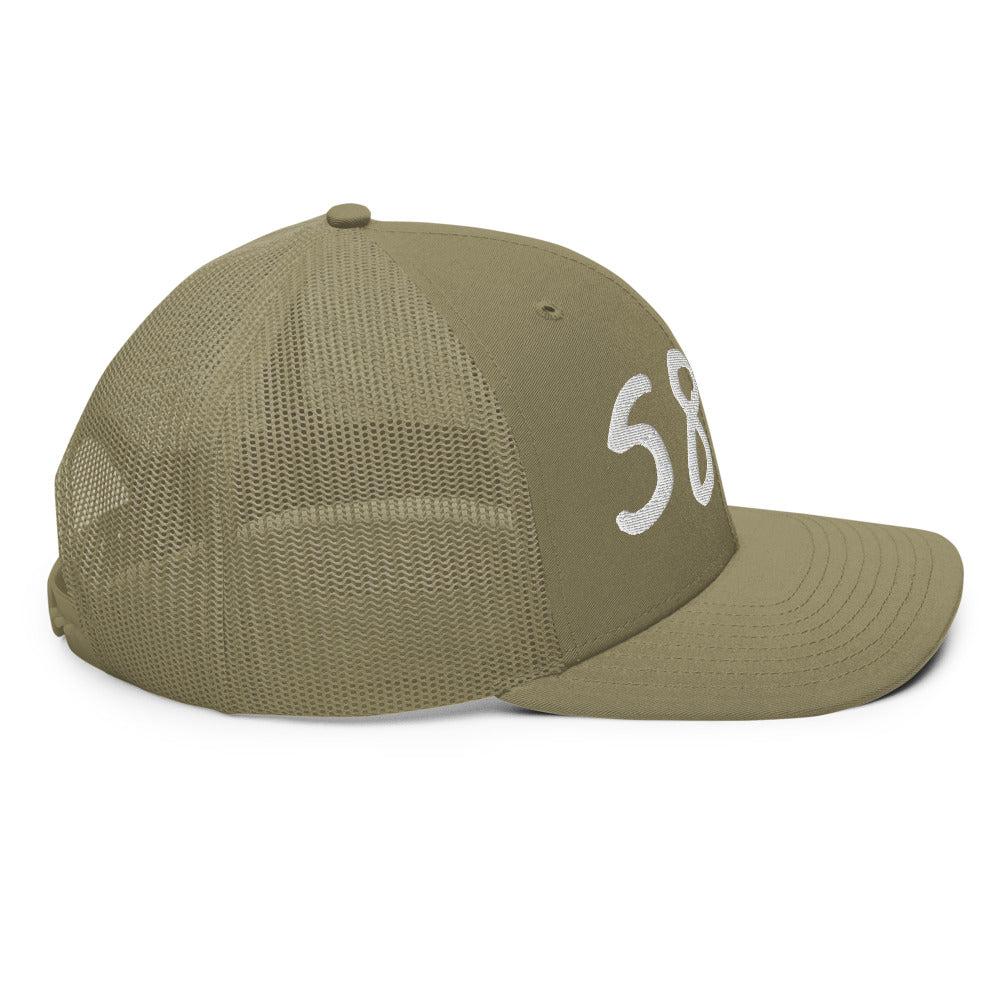 5813 In Pearl Embroidery on Snapback Trucker Hat